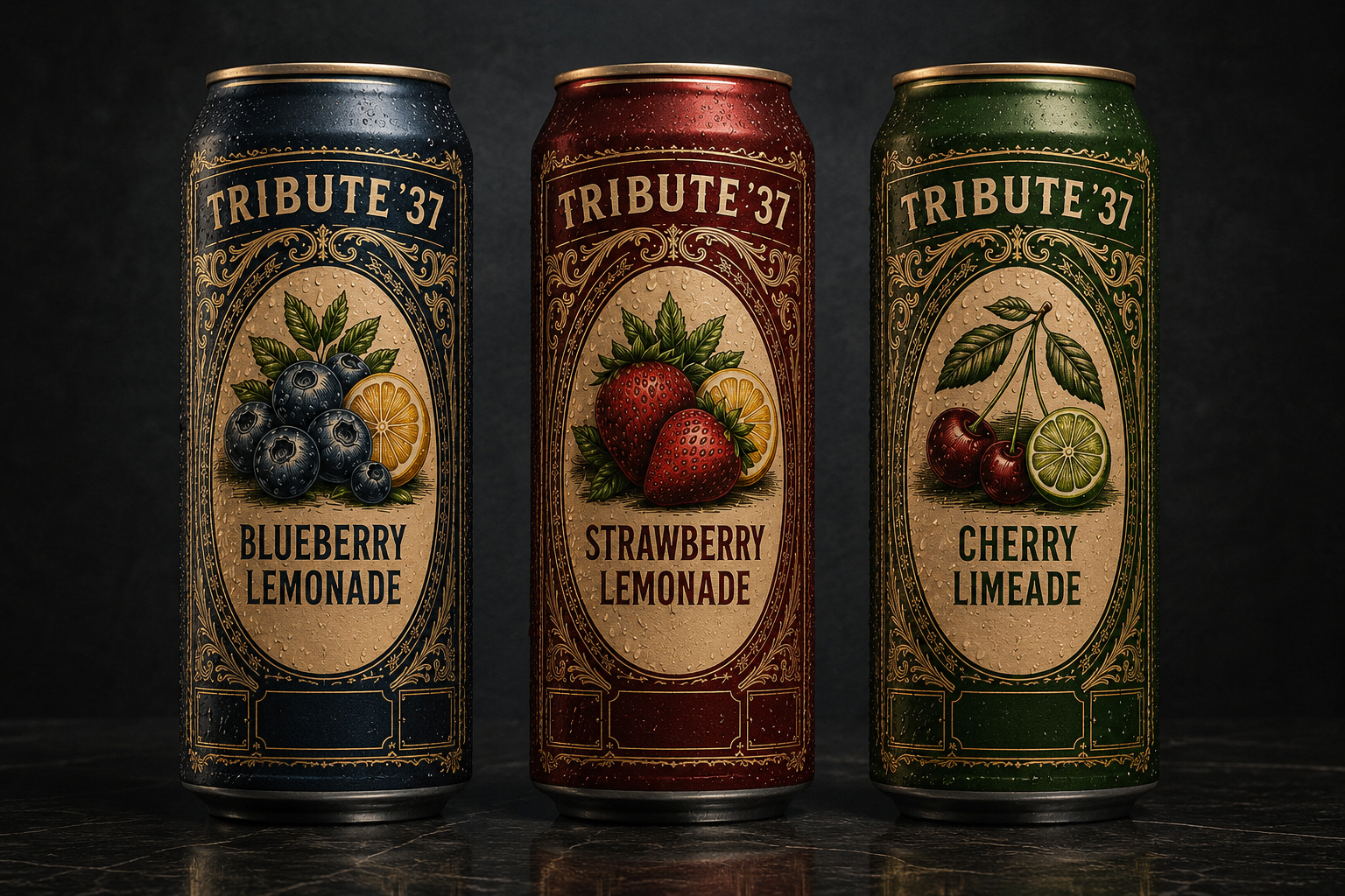 Blueberry Lemonade, Strawberry Lemonade, and Cherry Limeade cans